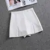 Llegada Nueva 2024 Gris Combinan con Todo Piernas Anchas Cortas de Cintura Alta Diseño con Lazo Estilo A-line Pantalones Casuales para Mujer Verano
