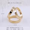Hebilla de Anillo Triple con Espacio Simple para Pañuelo de Seda para Mujer Otoño Cobre Puro Chapado en Oro Hebilla de Nudo para Bufanda Accesorios de Alta Gama