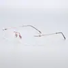 Nuevas Gafas para Hombre Sin Montura de Medio Titanio, Gafas de Moda con Bordes Cortados Sin Montura, Gafas con Montura Estilo Negocios Lote Mixto