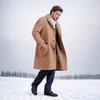Abrigo de Lana para Hombre Invierno 2025 Transfronterizo Europeo y Americano Tendencia de Moda Largo de Una Sola Hilera Talla Europea