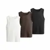 Verano Nuevo de Moda Chaleco Holgado de Moda Estilo Americano para Hombre Casual Retro Marca de Moda Color Sólido Top Diario