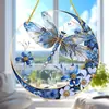 Atrapasol de Acrílico con Libélula de Porcelana Azul y Blanca para Decoración de Jardín - Regalo Perfecto de Inauguración de Casa o Acción de Gracias