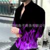 Camisa informal con estampado 3D de manga larga y solapa para comercio exterior transfronterizo 2023, chaqueta para hombre de Europa y Estados Unidos al por mayor