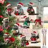 Gato Fofo de Pelo Curto de Madeira 9 Peças Plano 2D Árvore de Natal Decoração de Festa de Feriado Casa Enfeites para Pendurar