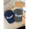 Boné de Baseball Bordado com Letras Retrô Americano para Mulheres, Aba Larga Ampliada e Aprofundada, Rosto Grande, Chapéu de Bico Pequeno