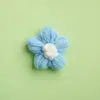 Em estoque artesanal crochet puff flor flor de lã DIY grampo de cabelo acessórios corpete saco de roupas acessórios flor
