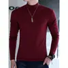 ¡Un imprescindible para principios de otoño, tan cómodo de llevar! Camiseta de algodón puro de peso pesado de 220 g, color blanco, cuello medio alto, manga larga, un top moderno y versátil