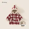 Ropa Infantil Bonsun Nuevo Abrigo de Lana con Capucha de Invierno Ropa de Abrigo Infantil Chaqueta Cálida de Algodón para Bebés Niñas y Abrigo de Niña