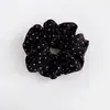Scrunchie Simples e Elegante, Scrunchie Preto e Branco com Bolinhas Retro Francês, Elástico de Cabelo Estiloso para Rabo de Cavalo