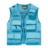 Colete Casual Masculino para Exterior 268 Primavera/Verão com Múltiplos Bolsos, Colete Fotográfico de Pesca com Decote em V, Colete Esportivo