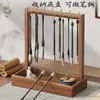 Estante de Madera Maciza para Guardar Cepillos Colgador de Bolígrafos de Escritorio Estudiante Multifuncional Estudio Cuatro Tesoros Estante de Exhibición Gancho Colgante para Caligrafía