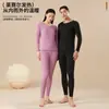 Conjunto de Ropa Interior Térmica de Lyocell para Otoño e Invierno para Hombre, Tops y Pantalones Térmicos Gruesos con Forro Polar, Capa Base Delgada a Prueba de Frío para Mujer