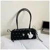 Bolsa de Mão Feminina Exclusiva de Verão com Laço 2026 Nova Moda Bolinhas Bolsa de Ombro/Axila de Luxo