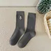 Meias femininas bordado com fio de ponto homem velho boneco de neve meias de Natal outono e inverno meias de Natal meias empilhadas meias de algodão