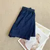 Shorts Jeans Azul Escuro com Cordão para Mulheres, Verão Cintura Alta Emagrecedor Esportivo Casual Hot Pants, Shorts Azul Lavado para Mulheres