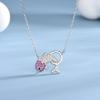 Collar de delfín con incrustaciones de diamantes estilo coreano en plata de ley s925, personalizado, con lindo colgante de koala y cadena de clavícula con cara sonriente.