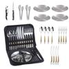 Conjunto de Talheres de Camping Amazon Star Diamond Aço Inoxidável Faca, Garfo, Colher, Faca de Bife, Pinça de Alimentos, Armazenamento Conveniente para Piquenique
