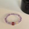 Nueva Pulsera de Amatista Citrino Natural Brasileño Estilo Chino para Atraer Riqueza Pulsera Retro Cuadrada de Cristal de Fresa Rosa para Mujer