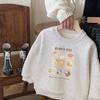 Roupas de Outono e Inverno para Crianças 2025 Novo Moletom de Desenho Animado com Gola Redonda Versátil Bebê Masculino e Feminino Manga Longa Gola Redonda Pulôver Top Moderno
