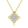 Collar S925 Plata de Ley Trébol de Cuatro Hojas Lujo Accesible Collar con Colgante para Mujer Nicho Gama Alta Elegante Cadena para Clavícula Accesorios Venta al por Mayor