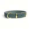 Collar Sencillo para Mascota de Aleación de Zinc, Collar de Cuero Genuino, Collar para Perro de Piel de Vaca de Primera Capa, Collar de Cuello, Anillo para el Cuello para Perros Grandes, Medianos y Pequeños