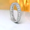 Anel Minimalista Brilhante de Fada Cao Shi para Mulheres, Joia Bling com Micro-Incrustação Total de Diamante, Novo Modelo do Fabricante da Transmissão ao Vivo do Xiaohongshu