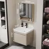 Nuevo Práctico Espacio Panal de Abeja Aluminio Gabinete de Baño Cerámica Integrado Lavabo Encimera de Lavabo Baño Apartamento Pequeño