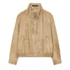Jaqueta Bomber Feminina Fashionável Nova Estilo Europeu e Americano Transfronteiriço Z 2026 Atacado Gola Alta 6318252