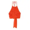 Moda Europea y Americana Transfronteriza Influencer Popular Venta Caliente Tendencia Lunares Capa Decorativa Top Halter
