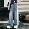 Pantalones vaqueros para niña, colección primavera 2026, nuevo estilo de pantalones para niños, modernos y a la moda, pantalones de pierna recta para niños mayores, colección primavera y otoño, pantalones de pierna ancha