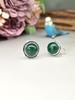 Pendientes de lujo ligeros para mujer, estilo retro artístico, con incrustaciones de piedra natural, estilo francés, estilo europeo y americano, con clip de oreja redondo simple