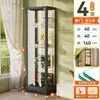 Vitrina de cristal con cerradura, totalmente transparente, con luces, gabinete a prueba de polvo para uso doméstico, vitrina de sala de estar, estante de exhibición de modelos