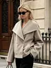 Amazon Casual Abrigo de Lana Cruzado Corto para Mujer Diseño de Invierno 2026 Sentido del Diseño Ropa Exterior de Lana Holgada Europea y Americana