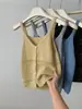 Camisole de Malha Vazada em Camadas Fashion e Única para Mulheres, Top Juvenil em Mistura de Lã Estilo Coreano Outono 2026