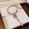 Colar de Cerâmica com Pingente de Animal da Série Oceânica Corrente de Suéter de Estrela do Mar Concha Estilo Fresco Acessório de Moda Nicho