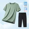 Pantalones cortos de verano de secado rápido para hombre y mujer, pantalones elásticos transpirables para exteriores, fitness, senderismo, talla grande, holgados, de seda de hielo, para correr