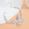 Pulsera Versátil de Gama Alta Completamente de Diamante de Circonita Mariposa, Estilo Nuevo Femenino y Versátil Pulsera de Diamante Centelleante Personalizada Pulsera Joyería