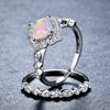 Elle Mosha deseo Amazon Viento Frío Platino Cuadrado Ópalo Borde Flor-forma Anillo Doble Personalidad Joyería Venta al por Mayor