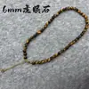 Collar de Piedra Ojo de Tigre Natural con Cuentas Otoño e Invierno Estilo Maillard de Alta Gama Nicho de Alta Gama Cadena para Clavícula Simple Versátil
