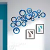 Adhesivo de Pared de Círculo de Espejo Acrílico Cristal Elegante DIY Estéreo 3D Moda Combinación Espejo Autoadhesivo Pintura Hogar