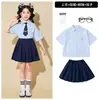 Fantasia de T-shirt para performance de cheerleading infantil, uniforme de coro para foto de formatura do jardim de infância, traje para cerimônia de abertura de gincana escolar