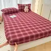 Sábana Bajera Ajustable de Algodón Puro Clase A, Pieza Única, Protector de Colchón Espesado 100% Algodón, Sábana, Cubre Cama, Adecuado para Dormitorios de Estudiantes, Uso en Todas las Estaciones