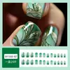 Parche para Uñas con Brillo Flor de Jade Degradado Verde Cuadrado Europeo Venta al por Mayor Transfronteriza Más Vendido Uñas Portátiles