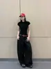 Camiseta Redonda Rosa Estilo Puro Deseo para Mujer, Verano Ajustada Dulce y Picante Chica Cintura Ceñida Manga Corta Versátil Camiseta Básica
