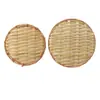 Mini Placa de Bambu Tecido Chaozhou-Shantou Pá de Lixo Bandeja Peneira de Bambu Cesta de Bambu Artesanal Pá de Lixo Brinquedo de Comida em Miniatura Modelo de Simulação