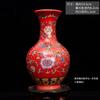 Jarrón de cerámica Jingdezhen, adornos para el hogar, estilo étnico retro, porcelana rosa, flor trepadora china, jarrón antiguo, venta al por mayor