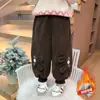 Pantalones de Forro Polar para Niñas Invierno Niños Pantalones Gruesos 2025 Nuevos Elegantes de Moda Pantalones Deportivos para Bebé Pantalones Largos Casuales para Niñas