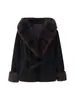 Comercio Exterior Aliexpress Más Vendido Transfronterizo Ropa de Mujer Europea y Americana Otoño e Invierno Nueva Moda Casual Abrigo de Lana con Capucha y Cuello de Piel