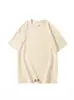 Comércio Exterior 230g Pesada Gola Redonda Algodão Puro Manga Curta Camiseta Solta Cor Lisa Pura Branca t Camiseta Básica Masculina e Feminina t Pura Camiseta Lisa