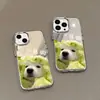 Funda de Teléfono Espejo de Perro Coliflor Linda para iPhone 17, 16 Pro Botones Electrochapados, X Apple 14 Cobertura Completa 15